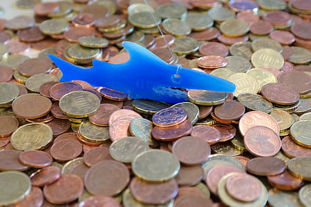 blue fishing lure on coins thumbnail
