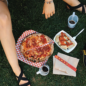 Pizza Salami on a grass thumbnail
