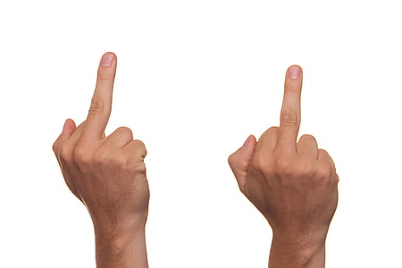 two human middle fingers thumbnail