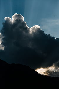 ray of light passing through dark cluster of clouds thumbnail