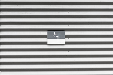 Metal Wall with Wheelchair Disabled Sign thumbnail