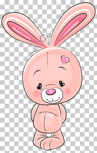Rabbit Cartoon Drawing, Cute Pink Bunny , pink bunny PNG clipart