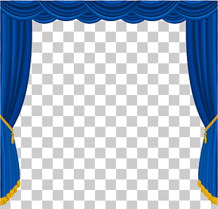 Window Curtain , Transparent Blue Curtains Decor , blue curtain frame PNG clipart