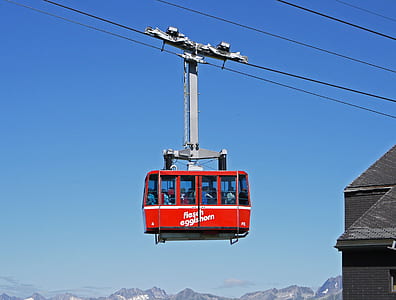 red, white, and black cable car at daytime thumbnail