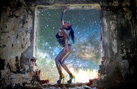 girl, night, sensual, metallic, coloring, corp thumbnail