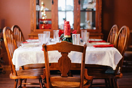 dining setting near china cabinet thumbnail