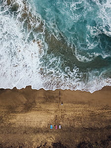 aerial view of sea waves thumbnail