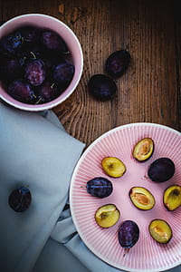Sliced Fruits on Pink Ceramic Plate thumbnail