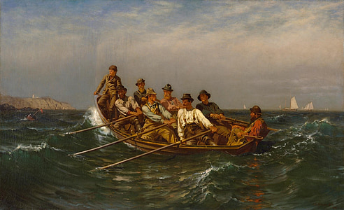 men inside boat painting thumbnail