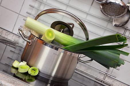 sliced vegetable in grey stainless steel pot thumbnail