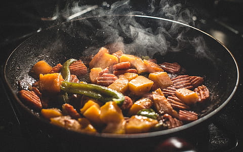 Vegetable Food Cooked on Frying Pan thumbnail