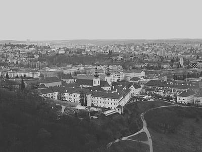 grayscale photography of town thumbnail