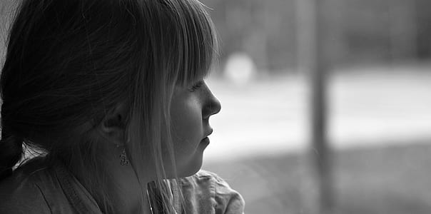 grayscale photo of girl's face thumbnail