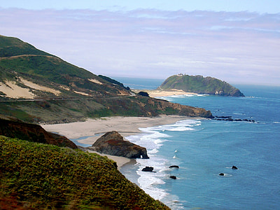 Point Sur and light station from the north in Big Sur, California thumbnail
