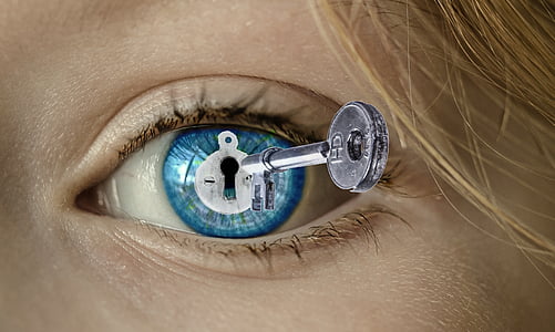silver skeleton key and blue eyes graphic animation display wallpaper thumbnail