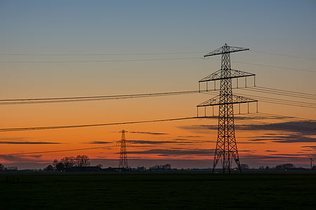 landscape photography of electrical tower during golden hour thumbnail