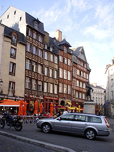 Medieval houses at Champ-Jacquet in Rennes, France thumbnail