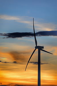 shallow focus photography of windmill during sunset thumbnail