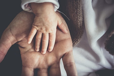 baby's hand on adult's hand thumbnail