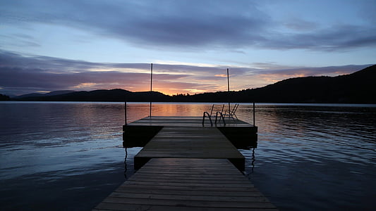 wooden dock during dawn thumbnail