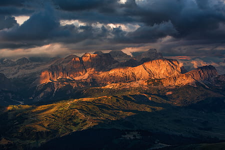 mountain under dark clouds thumbnail