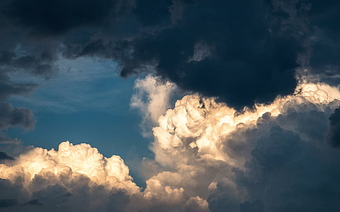 white and blue clouds photo thumbnail