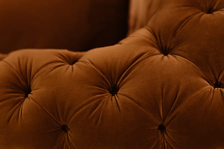 Orange velvet couch thumbnail