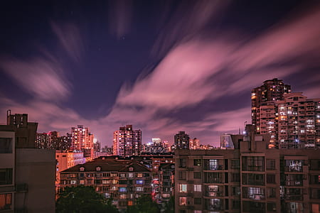 city, dawn, sky, clouds thumbnail