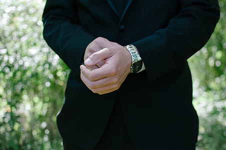 man, suit, hands, grass thumbnail