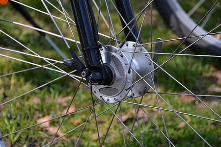 Closeup of spokes and the bike wheel thumbnail