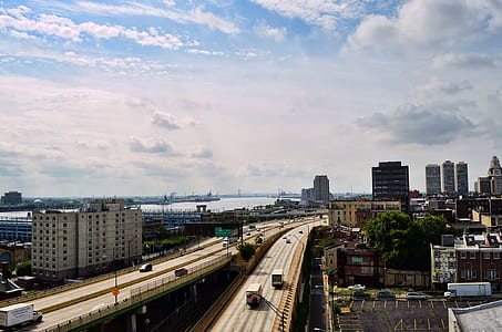 bird's eye view photo of highway thumbnail