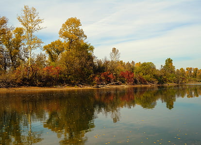 lake surrounded with trees under blue sky at daytime thumbnail