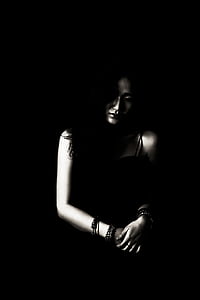 grayscale photography of woman posing for photo thumbnail
