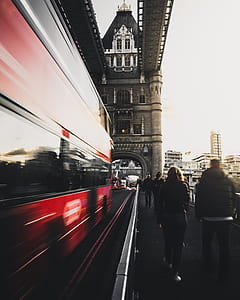 people walking along London bridge thumbnail