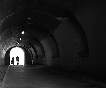 two person's silhouette in tunnel thumbnail