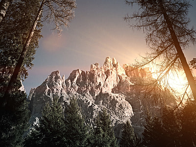 rock mountain with trees thumbnail