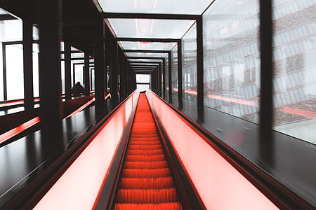 red stair between glass windows thumbnail