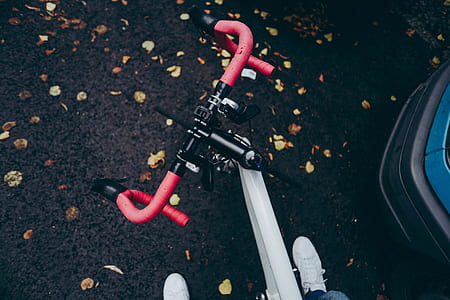 white and pink road bike thumbnail