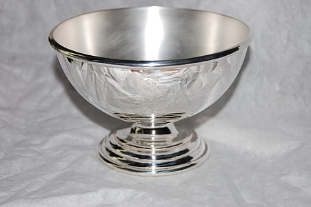 grey metal footed bowl thumbnail