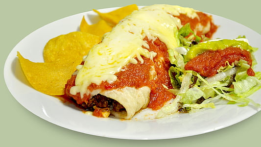 shawarma with tomato sauce and cheese in plate thumbnail