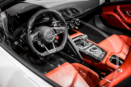 black Audi vehicle steering wheel thumbnail