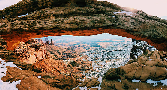 aerial photography of brown and gray rock formation thumbnail