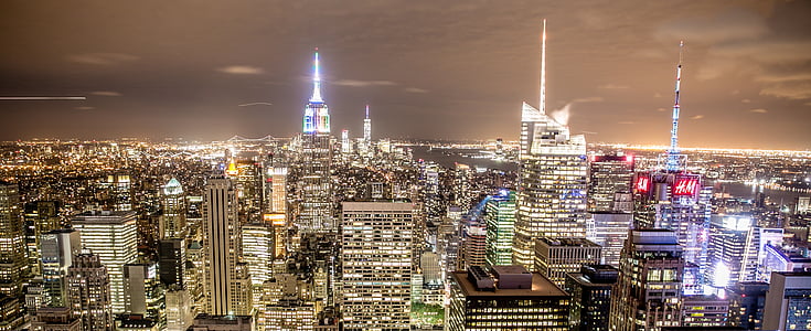 aerial view of city building during nighttime thumbnail