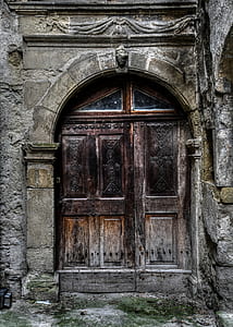close brown wooden door thumbnail