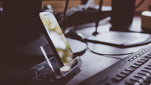 smartphone, desk, office, table thumbnail