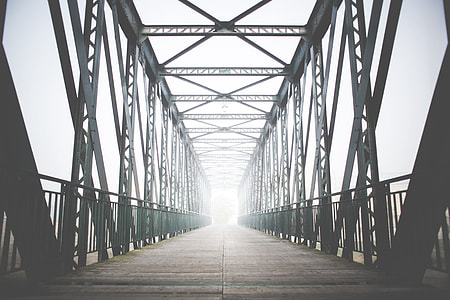 Green Old Steel Bridge in the Fog thumbnail