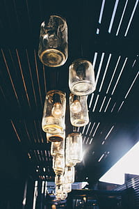 photography of LED filament lamps inside mason jars thumbnail