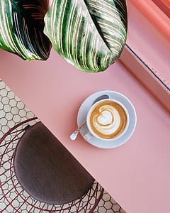 person taking picture of teacup on top of desk thumbnail