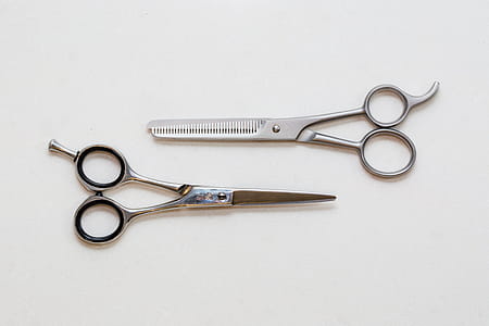 Hair Scissors On White Photo thumbnail