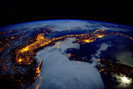 earth during nighttime photo taken from ISS thumbnail